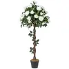 COSTWAY Arbre à Fleurs Artificiel de 120 cm - Fausse Rosier à Fleurs a...