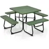 CostwayEnsemble Table de Pique-nique avec 4 Bancs Intégrés Tbale de PI...