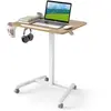 CostwayBureau Mobile Pliable Bureau à Roulettes avec Plateau Inclinabl...