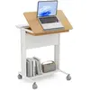CostwayBureau Portable Roulant Bureau d'Ordinateur avec Plateau Inclin...