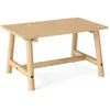 CostwayTable Basse d'Extérieur en Bois Massif avec Plateau à Lattes Ta...