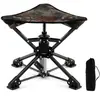 CostwayTabouret de Camping Pliable Chaise de Chasse Pivotante à 360° a...