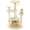 CostwayArbre à Chat Multi-Niveaux avec Condo Perchoir Rembourré Poteau...