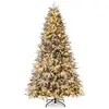 DREAMADE Sapin de Noël artificiel illuminé 270 CM Sapin Enneigé Réalis...