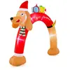 Costway242 cm Arche de Noël Gonflable Teckel avec LEDs et Souffleur In...