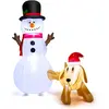 Costway180 cm Ensemble Gonflable Bonhomme de Neige et Chien Décoration...