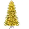 CostwaySapin de Noël Artificiel 210CM Arbre Articulé Pré-éclairé avec ...