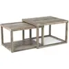 CostwayEnsemble de 2 Tables Basses Gigognes Tables d'Appoint Rectangul...