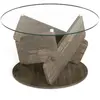 CostwayTable Basse Ronde en Verre Table Centrale Moderne de 81 cm avec...