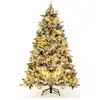 Sapin de Noël Artificiel 215cm COSTWAY 300 Lumières LED Aiguilles de P...