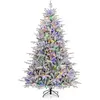 Sapin de Noël Artificiel Floqué et Articulé Ø135 x 218H cm COSTWAY-350...