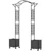 CostwayArche de Jardin 2 en 1 avec Jardinière Arche en Métal et Pp Tre...