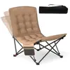 CostwayChaise de Camping Pliable Lounge Recliner Portable avec Dossier...