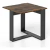 CostwayTable Basse Table d'Appoint Carrée avec Base en Métal en Forme ...