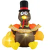 CostwayDinde Gonflable avec Citrouille 150 cm Décoration Gonflable de ...
