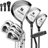 CostwayClubs de Golf de 9 Pièces Droitier Driver en Alliage D'aluminiu...