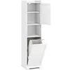 CostwayArmoire de Salle de Bain 170 CM Colonne de Linge Solide & Étroi...