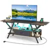 CostwayMeuble TV pour Téléviseurs 65'' Meuble Multimédia à 3 Niveaux a...