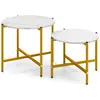 CostwayEnsemble de 2 Tables Basses Rondes Tables Basses Gigognes de 55...