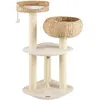 CostwayArbre à Chat 45 x 45 x 104 CM avec Pompon Suspendu Corde et Gri...