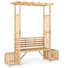 CostwayArche à Rosiers avec Banc Banc en Bois pour Extérieur avec Perg...