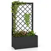CostwayJardin Surélevé avec Treillis Bac à Plantes en Métal de 112CM L...