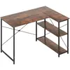 CostwayBureau d'Ordinateur en Forme de L Bureau d'angle Réversible ave...