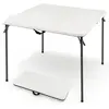 CostwayTable de Camping Pliante Table de Pique-Nique Portable avec Pla...
