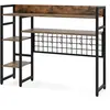 CostwayÉtagère de Bureau à 4 Niveaux avec Panneau à Grille Métallique ...