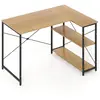 CostwayBureau d Ordinateur en Forme de L Bureau d Angle Réversible ave...