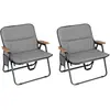 CostwayLot de 2 Chaises de Camping Pliantes Chaises de Jardin Légères ...