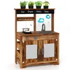 CostwayCuisine de Jeu en Bois de Sapin avec 4 Pots de Plantation Robin...