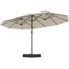 CostwayParasol de Terrasse de 470 cm avec Base Manivelle 12 Baleines R...