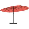 CostwayParasol de Terrasse de 470 cm avec Base Manivelle 12 Baleines R...