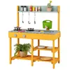 CostwayCuisine Enfant en Bois Sapin Réservoir à Eau 700 ML & Robinet 3...