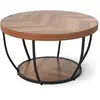 CostwayTable Basse Ronde de 80 cm a 2 Niveaux Table de Cocktail avec C...