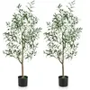 CostwayArbre Artificiel d'Olive de 130 cm Fausses Plantes en Pot avec ...