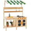 COSTWAY Cuisine Enfant 3 Ans+ de Plein air avec Auvent, Evier, 5 Acces...