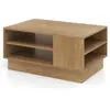 Table Basse Rectangulaire Costway, 2 Étagères De Rangement Ouvertes, T...