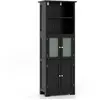 COSTWAY Colonne Salle de Bain avec 4 Portes 2 Compartiments Ouverts, A...