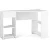 Costway Bureau D'angle En Forme De L 120 Cm Avec Tiroir Et Étagères De...