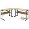 Bureau D'angle En Forme L - Costway - Ajustable À Bureau Droit - 2 Per...