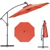 Parasol Déporté 300 x 245cm - COSTWAY - avec 32 LED - Base Croisée - ...