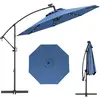 Parasol Déporté 300 x 245cm - COSTWAY - avec 32 LED - Base Croisée - ...