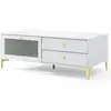 Costway Meuble Tv Pour Tv 55" Avec Porte Et 2 Tiroirs, Porte En Verre ...