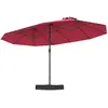 CostwayParasol de Terrasse de 470 cm avec Base Manivelle 12 Baleines R...