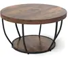 CostwayTable Basse Ronde de 80 cm a 2 Niveaux Table de Cocktail avec C...