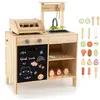 CostwayBarbecue en Bois pour Enfants de +3 Ans Ensemble de Cuisine de ...
