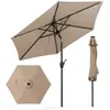 CostwayParasol de Terrasse Solaire de 230cm Parasol Robuste avec Lumiè...