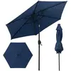 CostwayParasol de Terrasse Solaire de 230cm Parasol Robuste avec Lumiè...
